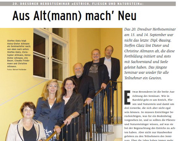 2013 Fachzeitschrift Naturstein - 20. Herbstseminar Naturstein